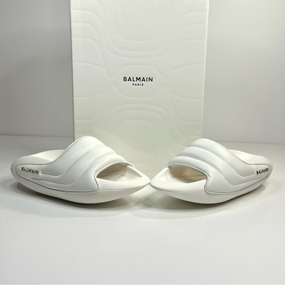 Balmain White B-IT Mules Women’s 7 Men’s 5.